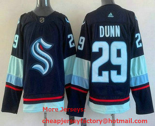 Men's Seattle Kraken #29 Vince Dunn Navy Stitched Jersey