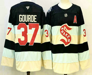 Men's Seattle Kraken #37 Yanni Gourde Navy 2024 Winter Classic Authentic Jersey