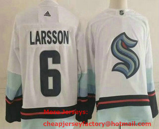 Men's Seattle Kraken #6 Adam Larsson White Authentic Jersey