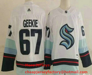Men's Seattle Kraken #67 Morgan Geekie White Authentic Jersey