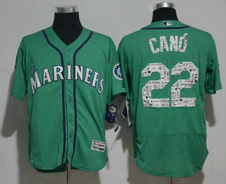 Men's Seattle Mariners #22 Robinson Cano Teal Green 2017 Spring Training Stitched MLB Flex Base Jersey