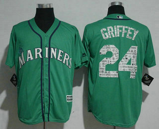 Men's Seattle Mariners #24 Ken Griffey Jr. Teal Green 2017 Spring Training Stitched MLB Cool Base Jersey