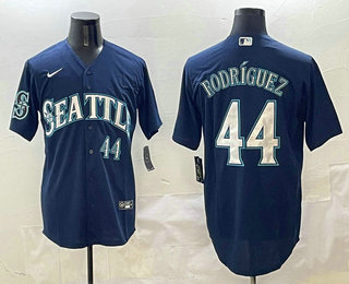 Men's Seattle Mariners #44 Julio Rodriguez Navy Cool Base Stitched Jersey