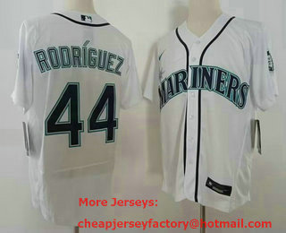Men's Seattle Mariners #44 Julio Rodriguez White Stitched MLB Flex Base Nike Jersey