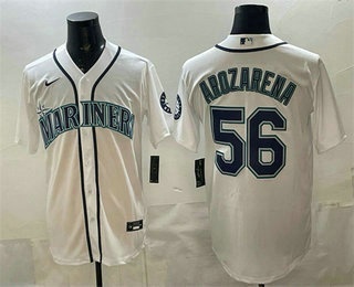 Men's Seattle Mariners #56 Randy Arozarena White Cool Base Stitched Jersey