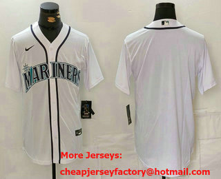 Men's Seattle Mariners Blank White Cool Base Stitched jersey
