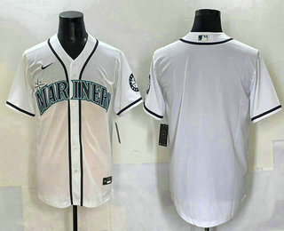 Men's Seattle Mariners Blank White Cool Base Stitched jersey