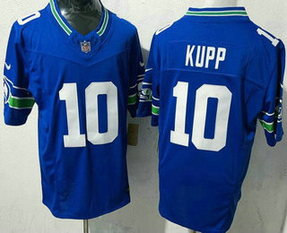 Men's Seattle Seahawks #10 Cooper Kupp Limited Blue Throwback FUSE Vapor Jersey