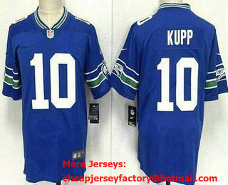 Men's Seattle Seahawks #10 Cooper Kupp Limited Blue Throwback Vapor Jersey