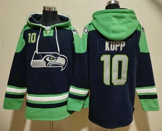 Men's Seattle Seahawks #10 Cooper Kupp Navy Blue Ageless Must Have Lace Up Pullover Hoodie