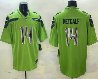 Men's Seattle Seahawks #14 DK Metcalf Green Vapor Stitched Nike Limited Jersey