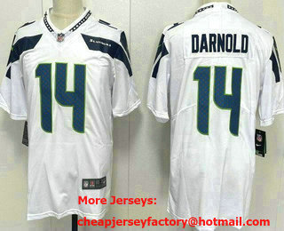 Men's Seattle Seahawks #14 Sam Darnold Limited White Vapor Jersey