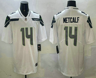 Men's Seattle Seahawks #14 DK Metcalf White Vapor Stitched Nike Limited Jersey