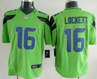 Men's Seattle Seahawks #16 Tyler Lockett Green 2016 Color Rush Stitched NFL Nike Limited Jersey