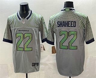Men's Seattle Seahawks #22 Rashid Shaheed Limited Gray Rivalries FUSE Vapor Jersey