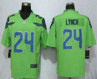 Men's Seattle Seahawks #24 Marshawn Lynch Green 2016 Color Rush Stitched NFL Nike Limited Jersey