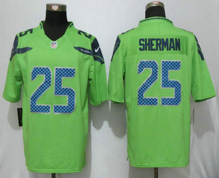 Men's Seattle Seahawks #25 Richard Sherman Green 2016 Color Rush Stitched NFL Nike Limited Jersey