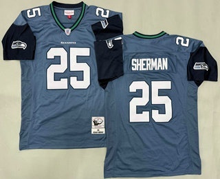 Men's Seattle Seahawks #25 Richard Sherman Navy 2011 Throwback Jersey
