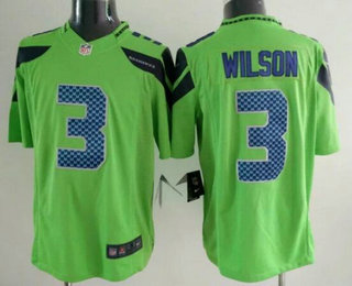 Men's Seattle Seahawks #3 Russell Wilson Green 2016 Color Rush Stitched NFL Nike Limited Jersey