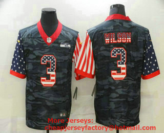 Men's Seattle Seahawks #3 Russell Wilson USA Camo 2020 Salute To Service Stitched NFL Nike Limited Jersey