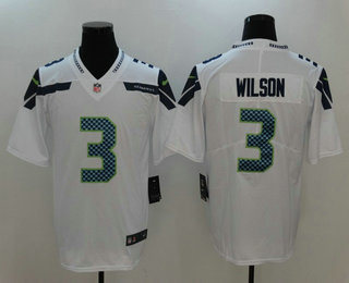 Men's Seattle Seahawks #3 Russell Wilson White 2017 Vapor Untouchable Stitched NFL Nike Limited Jersey