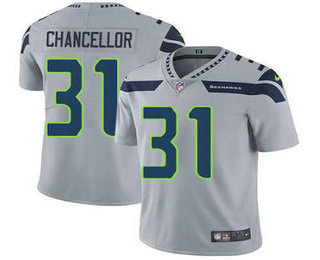 Men's Seattle Seahawks #31 Kam Chancellor Gray 2017 Vapor Untouchable Stitched NFL Nike Limited Jersey