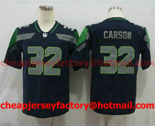 Men's Seattle Seahawks #32 Chris Carson Navy Blue 2017 Vapor Untouchable Stitched NFL Nike Limited Jersey