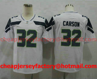 Men's Seattle Seahawks #32 Chris Carson White 2017 Vapor Untouchable Stitched NFL Nike Limited Jersey