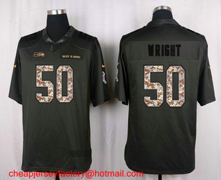 Men's Seattle Seahawks #50 K.J. Wright Black Anthracite 2016 Salute To Service Stitched NFL Nike Limited Jersey