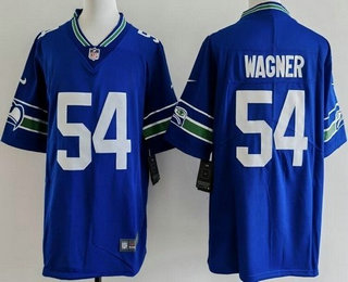 Men's Seattle Seahawks #54 Bobby Wagner Limited Blue Throwback Vapor Jersey