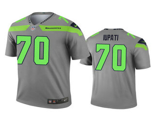 Men's Seattle Seahawks #70 Mike Iupati Gray Inverted Legend Jersey