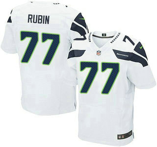 Men's Seattle Seahawks #77 Ahtyba Rubin White Road NFL Nike Elite Jersey