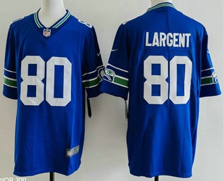 Men's Seattle Seahawks #80 Steve Largent Limited Blue Throwback Vapor Jersey