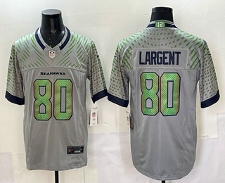 Men's Seattle Seahawks #80 Steve Largent Limited Grey Rivalries FUSE Vapor Jersey