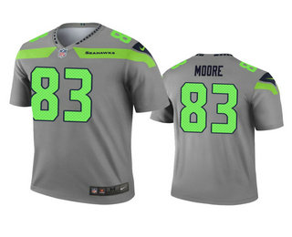Men's Seattle Seahawks #83 David Moore Gray Inverted Legend Jersey