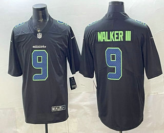 Men's Seattle Seahawks #9 Kenneth Walker III Limited Black Fashion Vapor Jersey