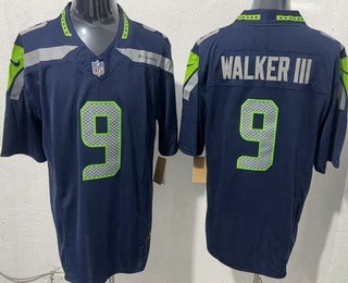 Men's Seattle Seahawks #9 Kenneth Walker III Limited Navy FUSE Vapor Jersey