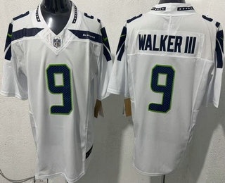Men's Seattle Seahawks #9 Kenneth Walker III Limited White FUSE Vapor Jersey