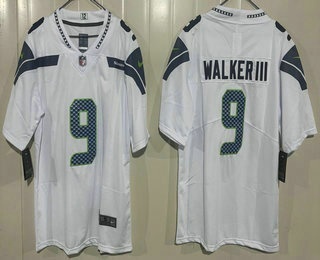 Men's Seattle Seahawks #9 Kenneth Walker III Limited White Vapor Jersey