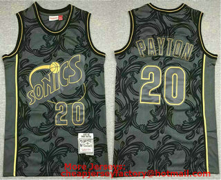 Men's Seattle Supersonics #20 Gary Payton Black 1995-96 Hardwood Classics Soul Swingman Throwback Jersey