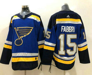 Men's St. Louis Blues #15 Robby Fabbri Blue 2017-2018 Hockey Stitched NHL Jersey