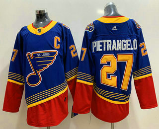 Men's St. Louis Blues #27 Alex Pietrangelo Blue Adidas Stitched NHL Throwback Jersey
