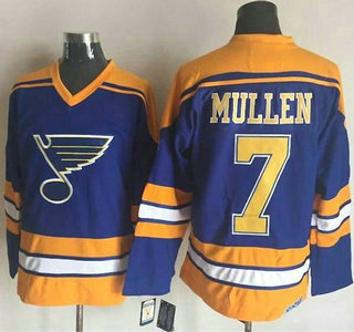 Men's St. Louis Blues #7 Joe Mullen 1979-80 Blue CCM Vintage Throwback Jersey