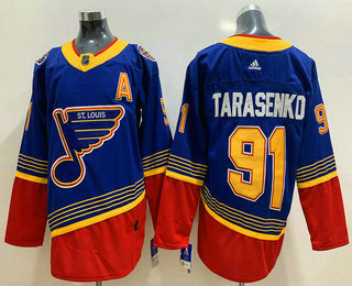 Men's St. Louis Blues #91 Vladimir Tarasenko Blue Adidas Stitched NHL Throwback Jersey