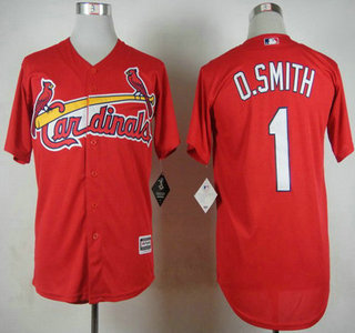 Men's St. Louis Cardinals #1 Ozzie Smith 2015 Red Jersey