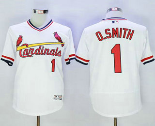 Men's St. Louis Cardinals #1 Ozzie Smith Cooperstown White 2016 Flexbase Baseball Jersey
