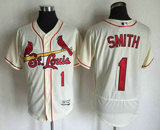 Men's St. Louis Cardinals #1 Ozzie Smith Retired Cream 2016 Flexbase Baseball Jersey
