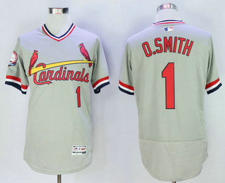 Men's St. Louis Cardinals #1 Ozzie Smith Retired Gray Road 2016 Flexbase Baseball Jersey