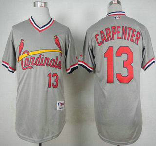 Men's St. Louis Cardinals #13 Matt Carpenter 1978 Gray Pullover Jersey