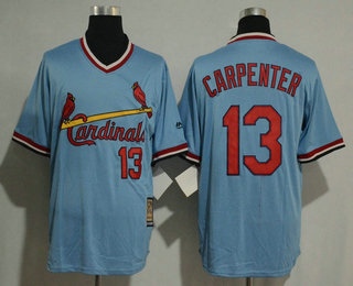 Men's St. Louis Cardinals #13 Matt Carpenter Light Blue Cool Base Cooperstown Collection Player Jersey
